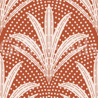 Rustic palm leaf wallpaper terracotta shade

