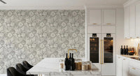 Light marine Kitchen dining  in Boho Seashell Gray wallpaper.
GD9542