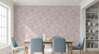 Coral fronds, kelp, and small fish weave through Seashell Lavender wallpaper.
GD9546