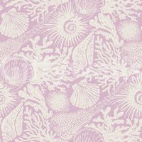 Sponges, reef branches, and curled ammonites pattern this Coral Lavender wallpaper.⁠GD9546