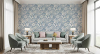 Reef forms thread through a lounge in Seashell Coral Off-White wallpaper.⁠GD9547