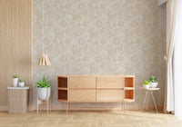 Cream marine sketches wash a Living room in Boho Coral Sand wallpaper.GD9549