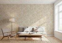 Linen weave runs beneath Boho Seashell Sand wallpaper for a soft tactile feel.⁠GD9549