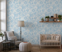 Pen-style detailing builds the marine pattern of Seashell Coral Soft wallpaper.GD9543