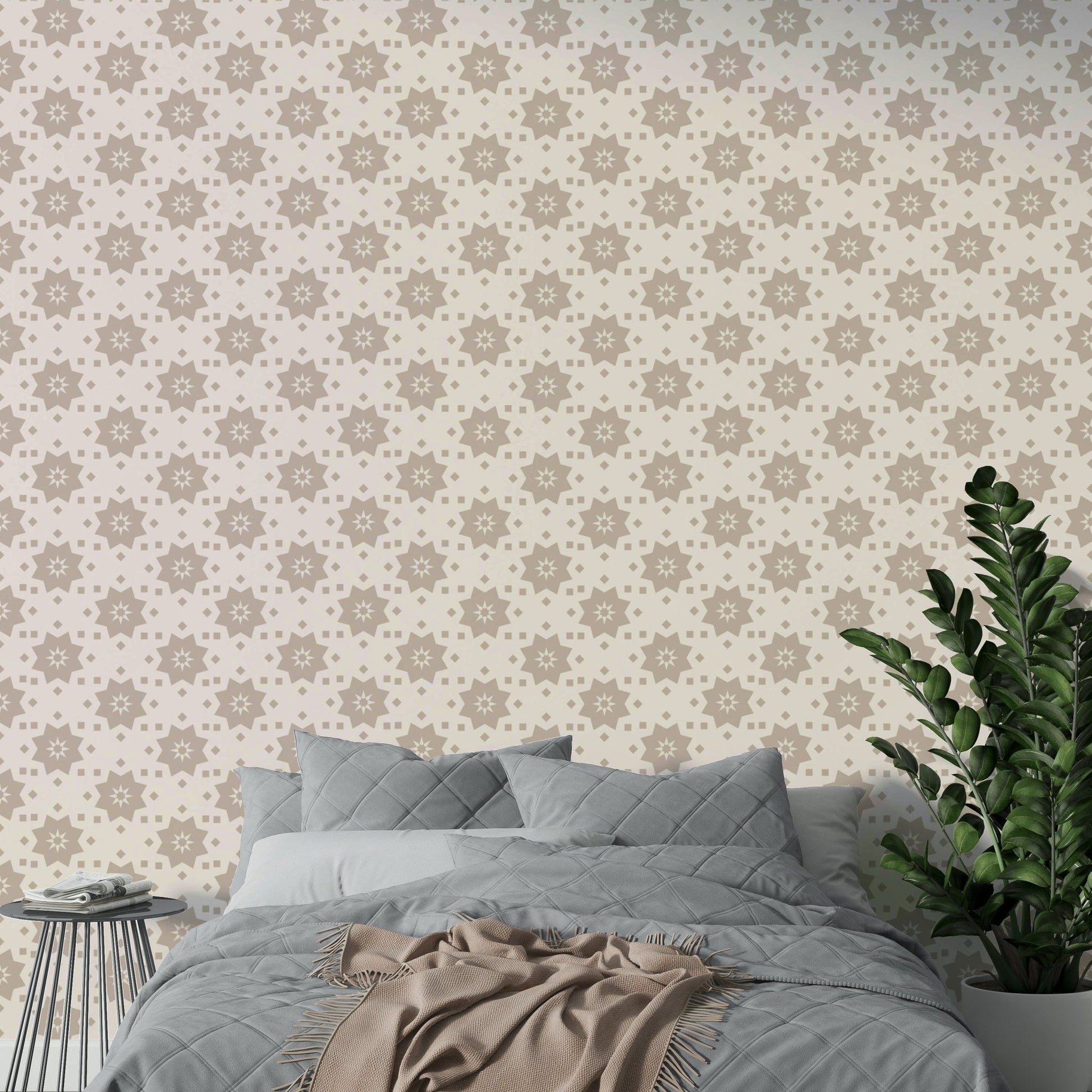 Hand-drawn star pattern wallpaper.
