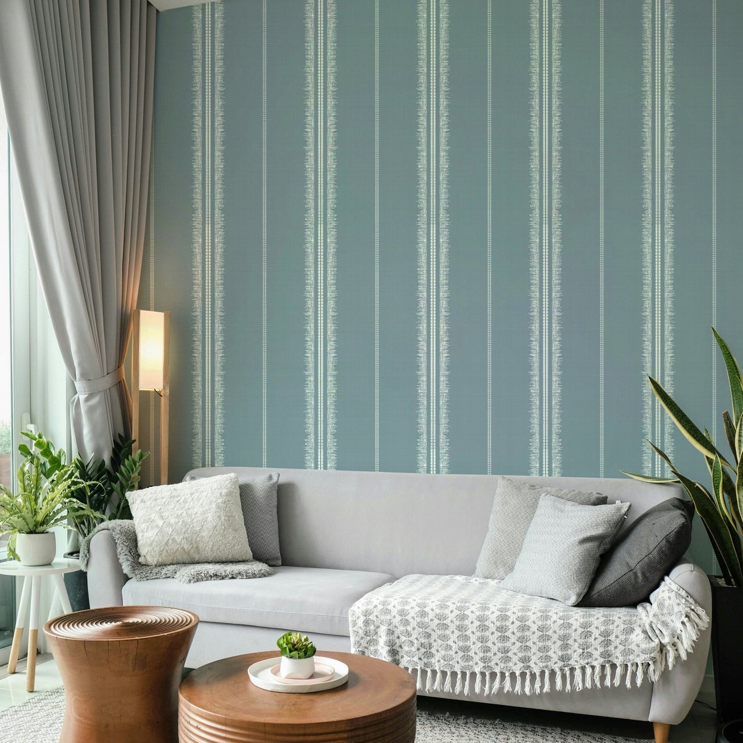 Soft earthy hues in Boho Stripes Arona Wallpaper design, GD2350