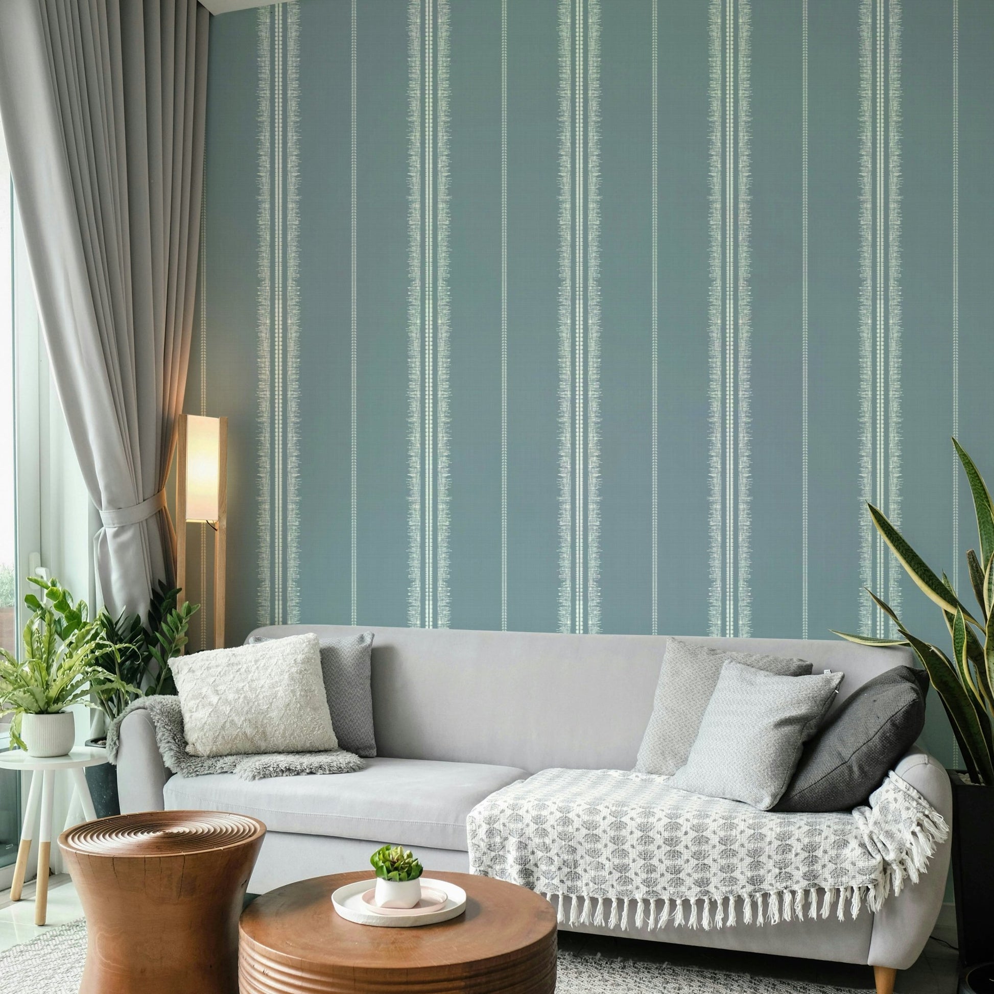 Soft earthy hues in Boho Stripes Arona Wallpaper design, GD2350