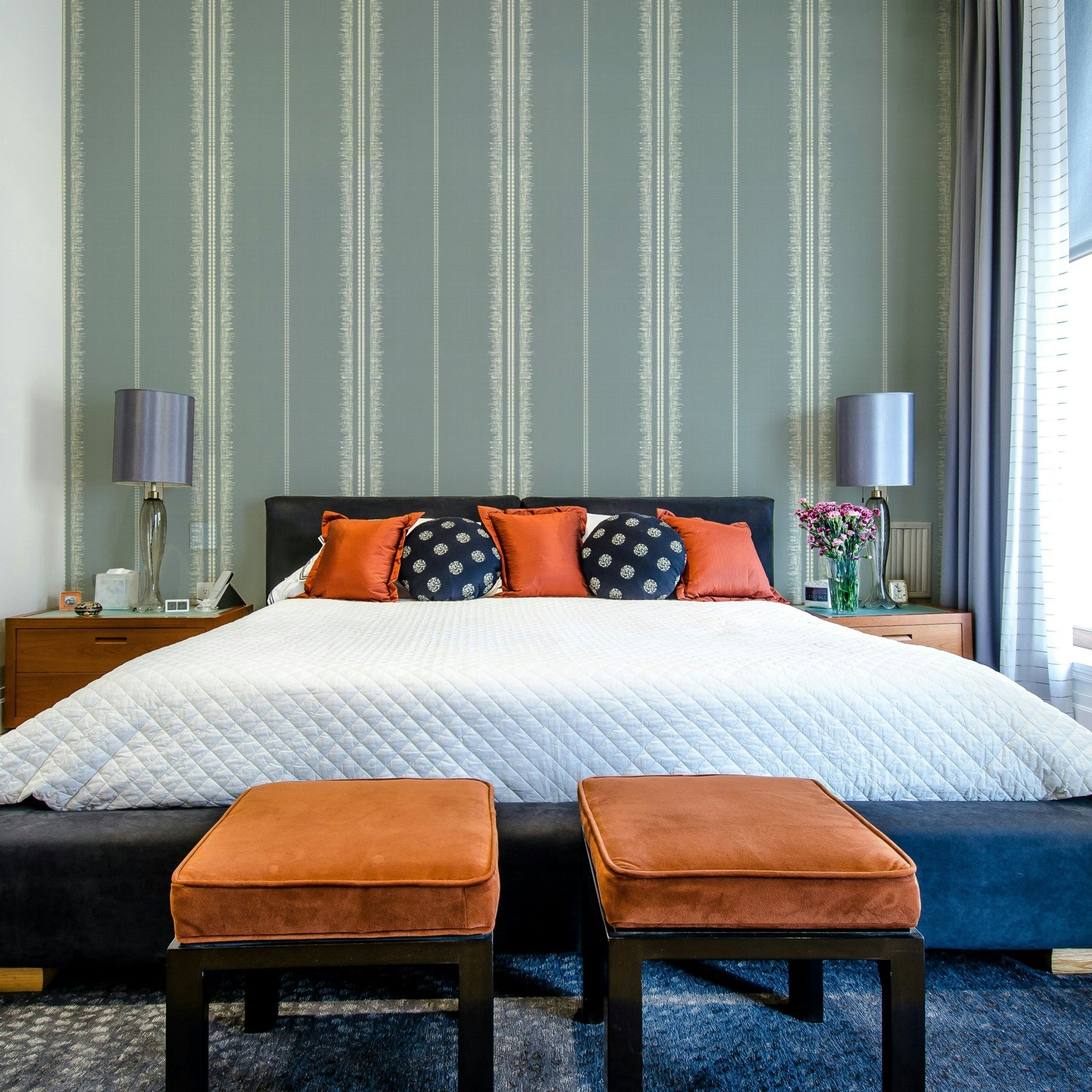Elegant linen texture in Boho Stripes Arona Wallpaper, GD2350