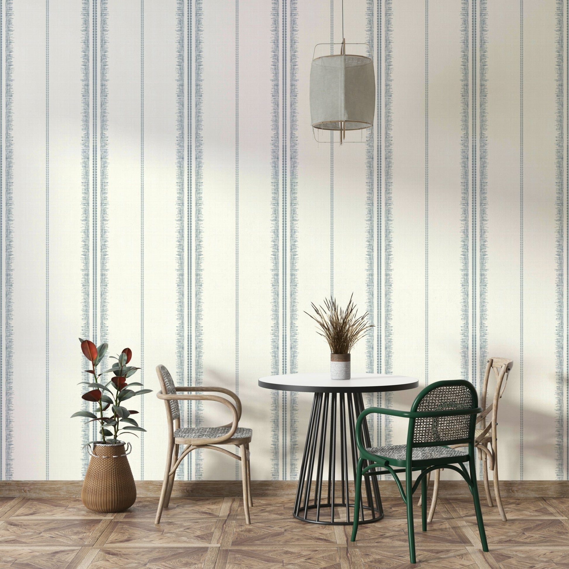Light texture wall mural in casual stripe design

