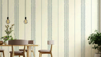 Light textured wallpaper with boho stripe design


