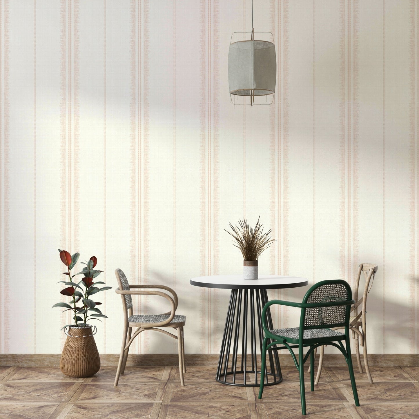 Boho Stripes Linen-Satin Wallpaper⁠