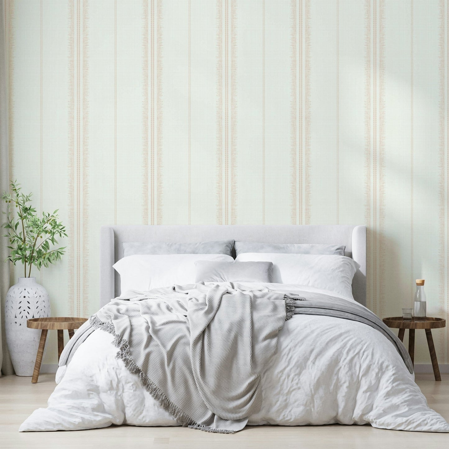 Boho Stripes Linen-Satin Wallpaper⁠