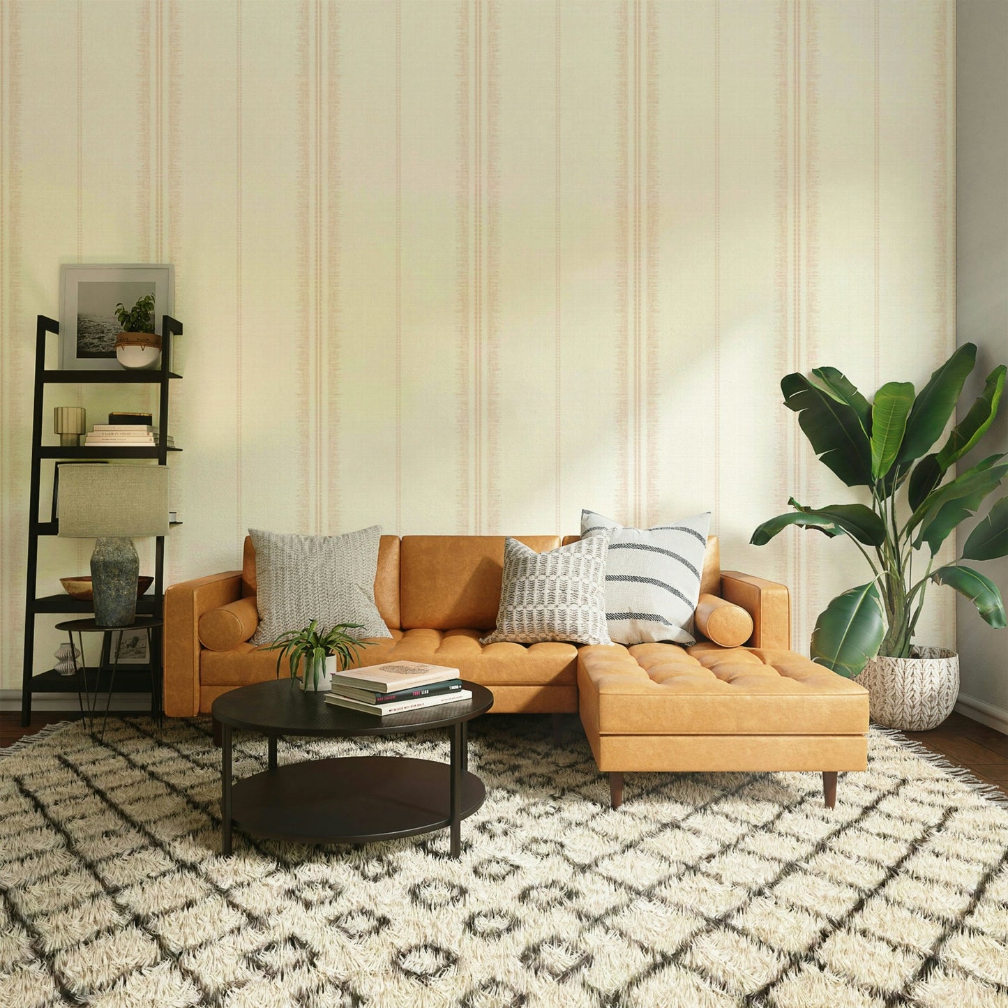 Boho Stripes Linen-Satin Wallpaper⁠