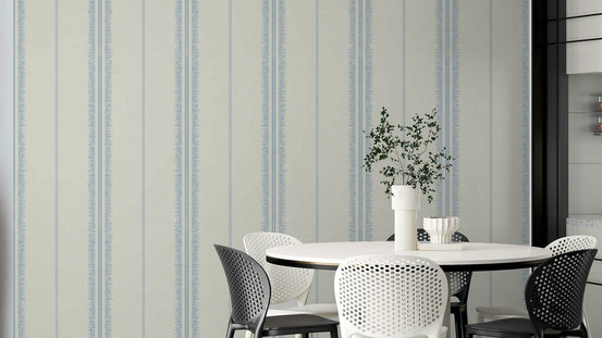 Sky blue linen wall covering with a soft boho stripe pattern., GD2351