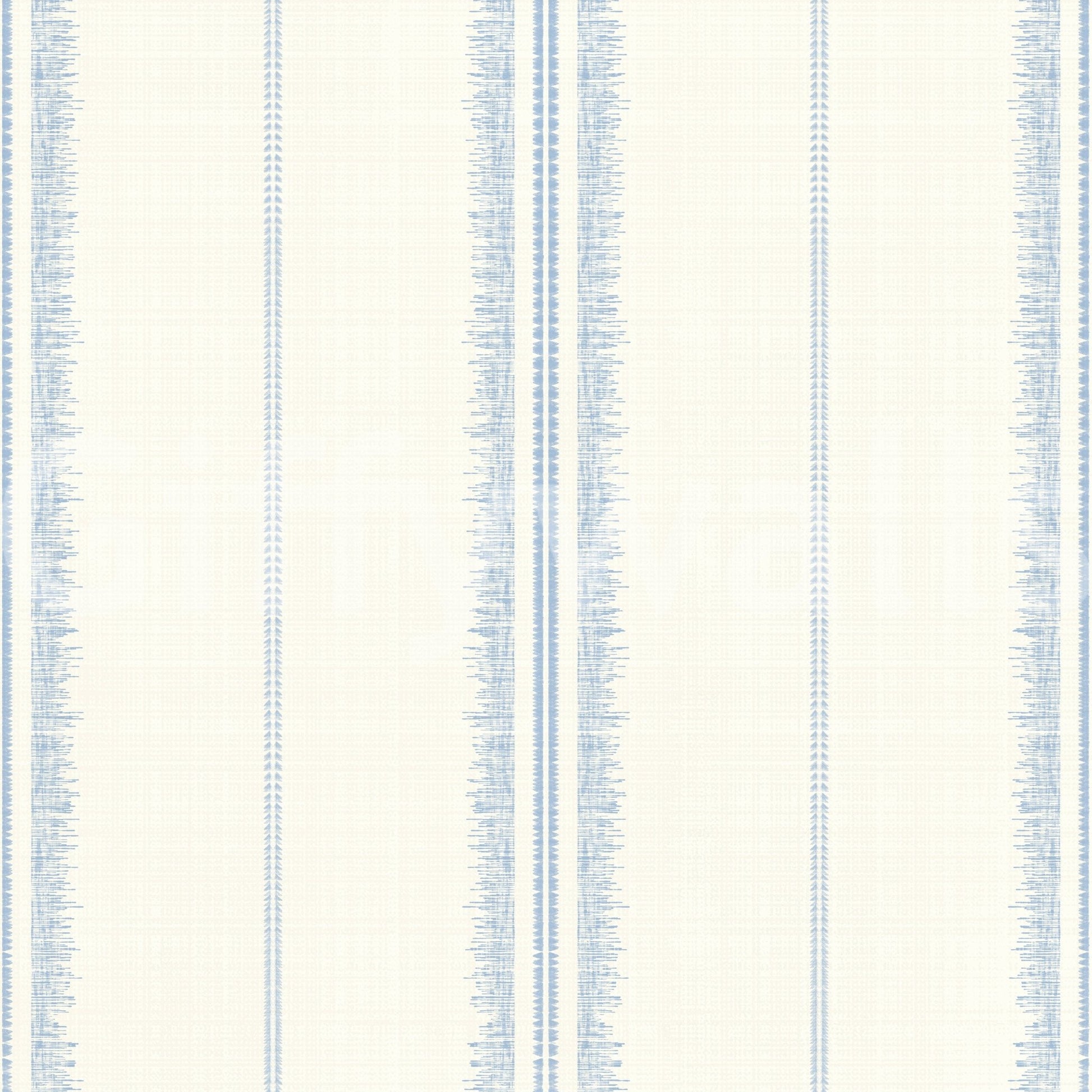 Natural linen wallpaper with blue boho stripes for interiors.

