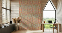 Languid Boho Sunburst Bloom, Modish Scallop art, Wallpaper for walls.