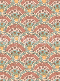 Zany Boho Sunburst Bloom Wall Mural, Nonchalant Contemporary Style.