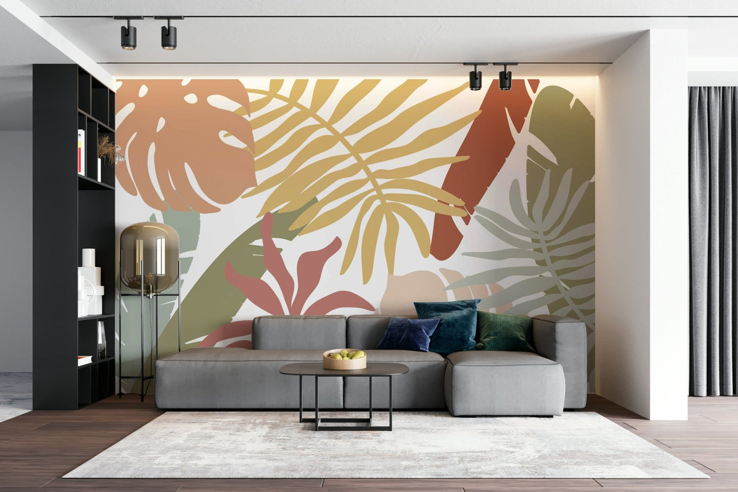 Boho Tropical Leaves Wall Mural