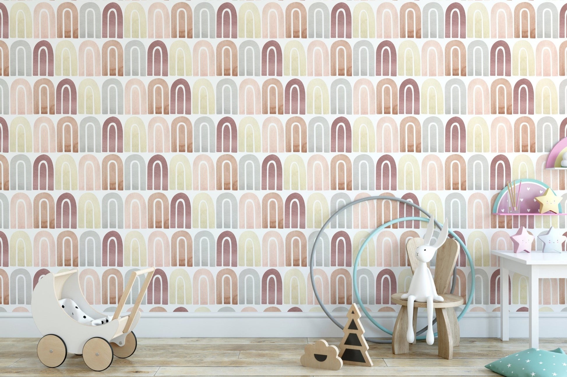 Minimalist boho watercolor wallpaper pattern
