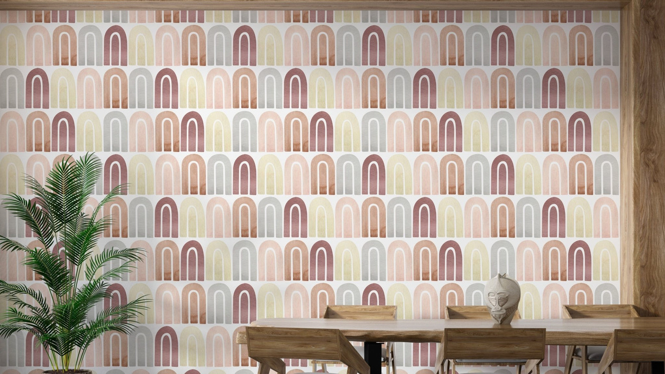 Pastel boho peel-and-stick wall art
