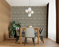 The mural extends across the entire wall, creating a clean backdrop.

