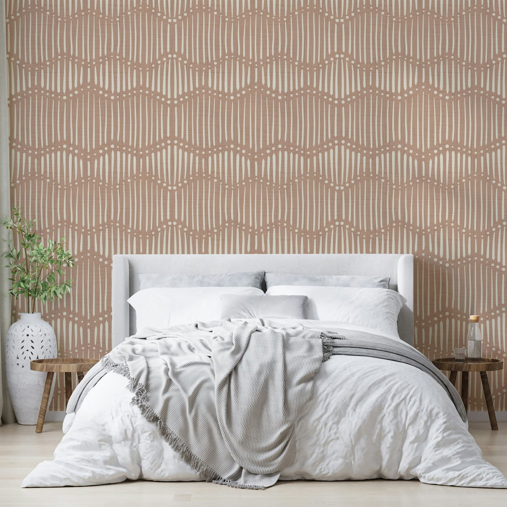 The room's lighting highlights the peaceful feel of the pattern.

