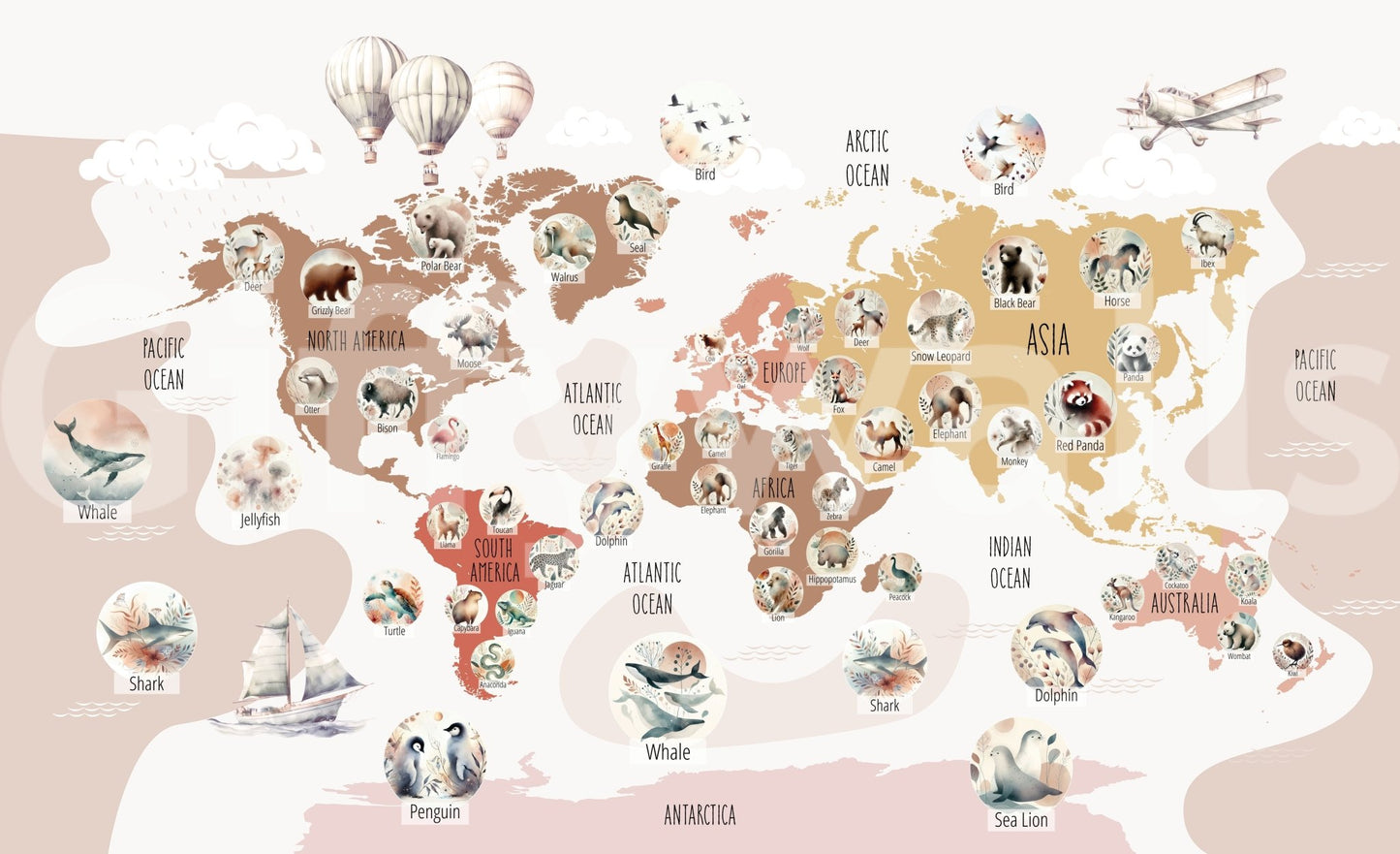 A detail of the educational and playful tones in the design.

