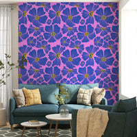 A wallpaper design with a floral burst pattern.

