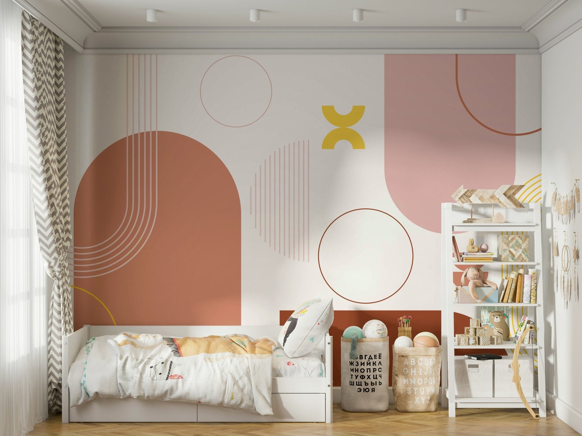 Bold Boho Geometry Wall Mural full view GD594

