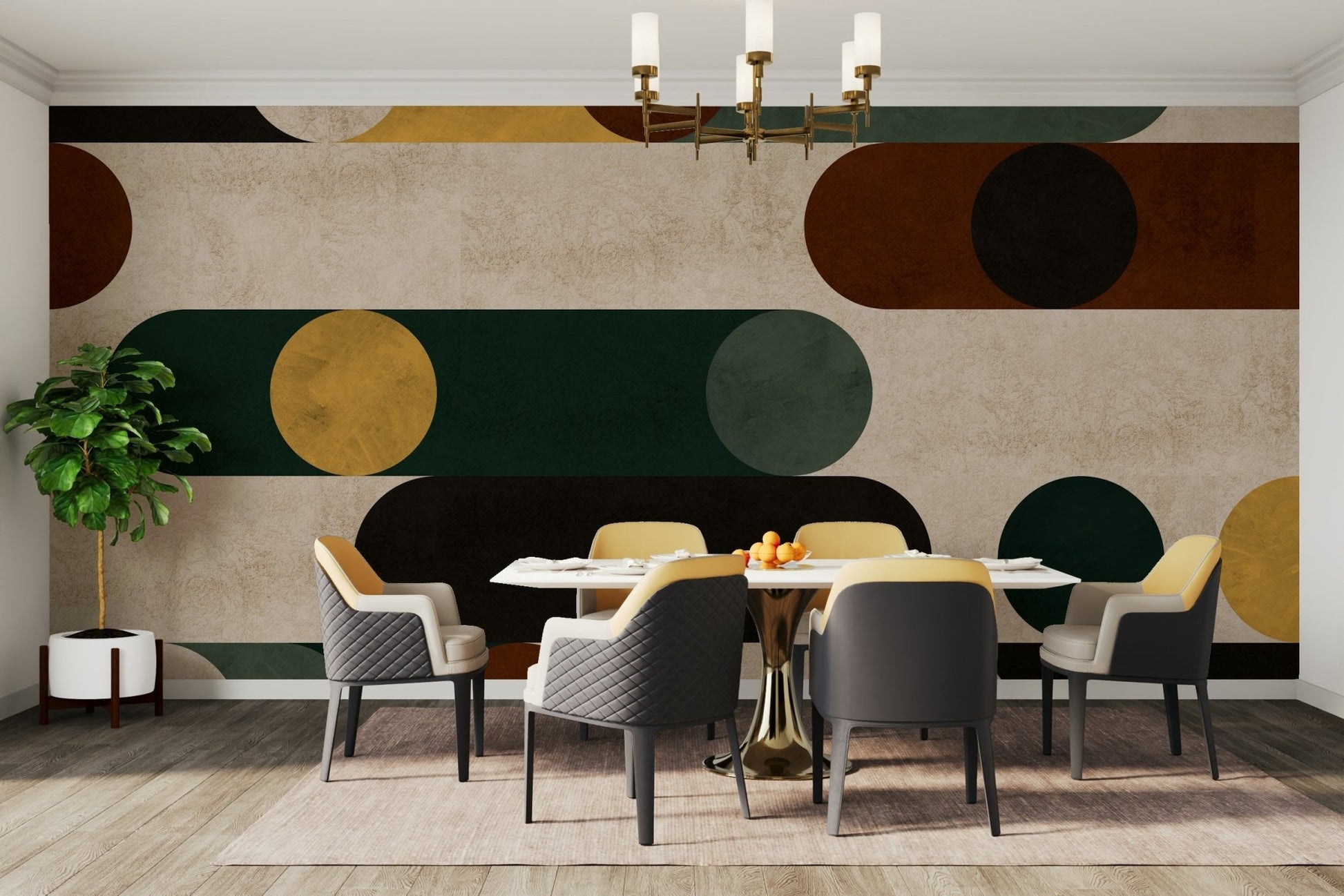 Circle and line wall art for stylish rooms

