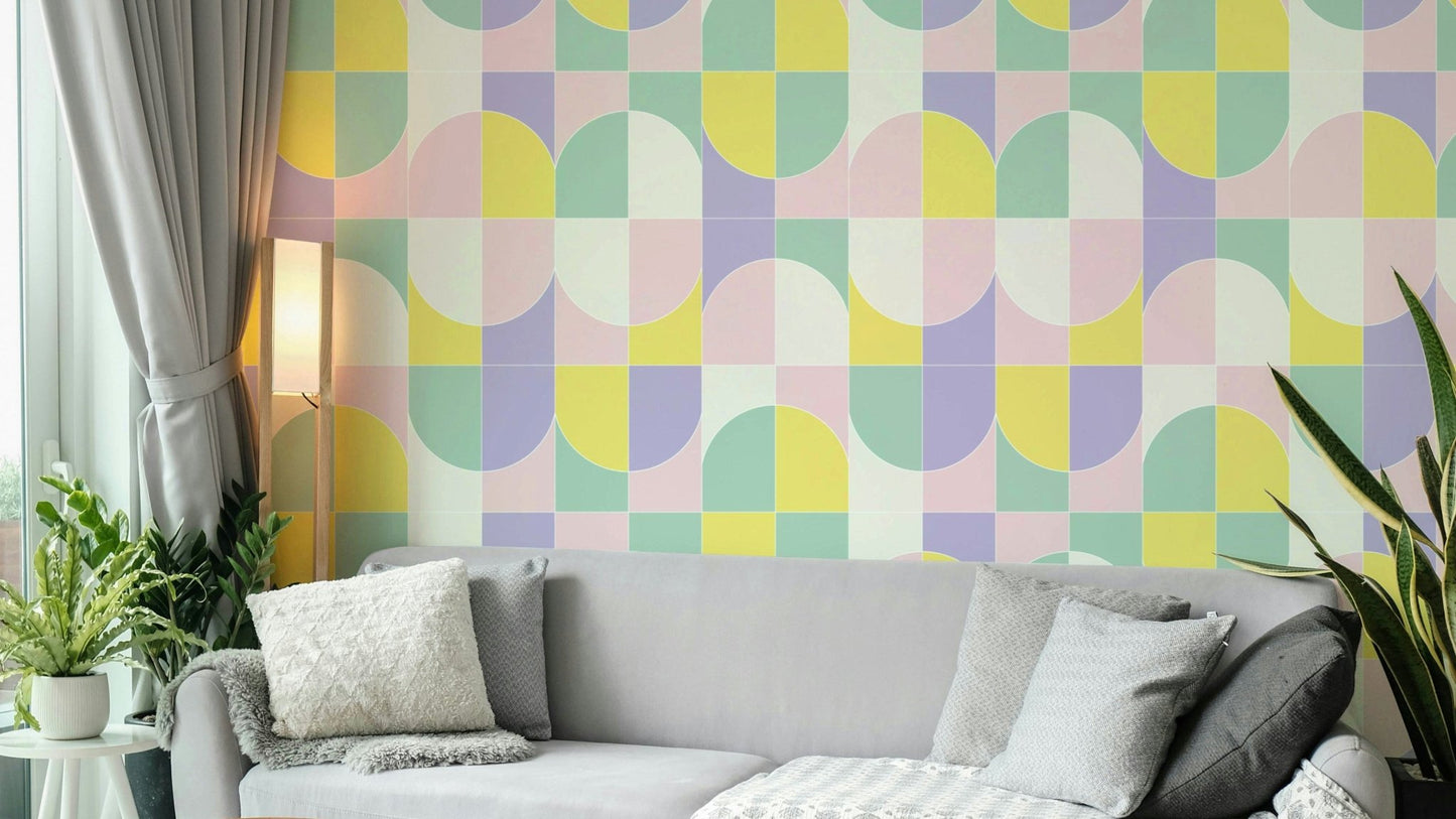 Bold geometric tile pattern.

