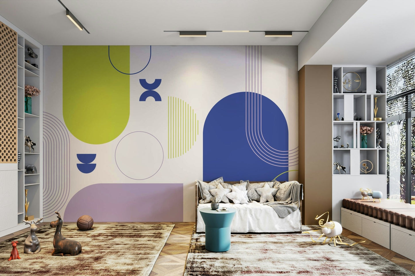 Bold Geometric Shapes Wall Mural full view

