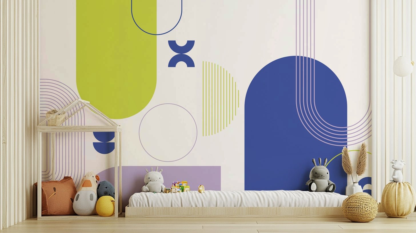 Artistic modern wall mural design detail

