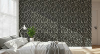 A peaceful geometric design mural on decorative wallpaper., GD5310