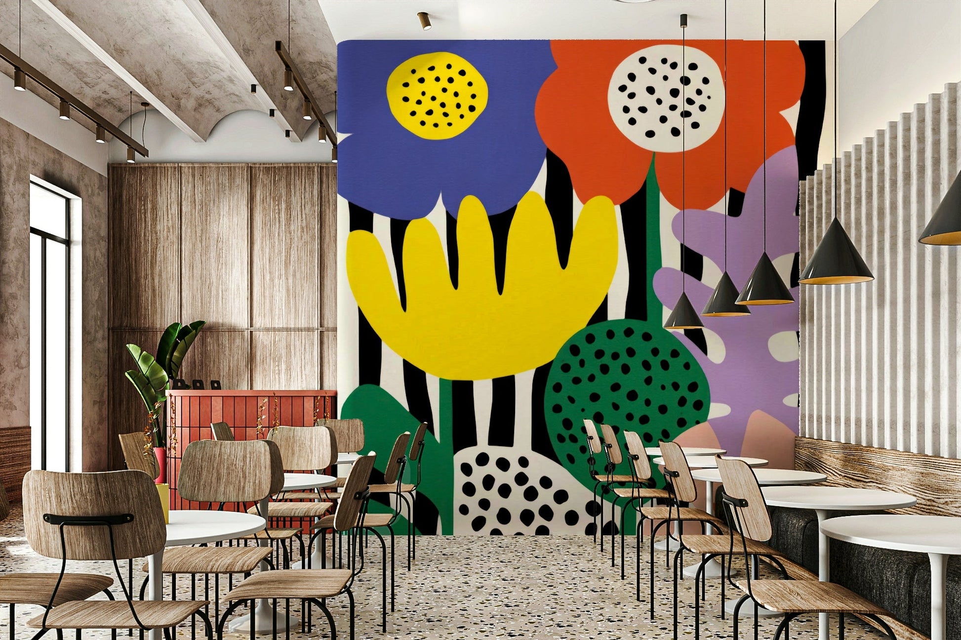 Creative studio featuring Bold Matisse Bloom mural, GD2140