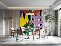 Playful wall mural with freeform botanical patterns, GD2140