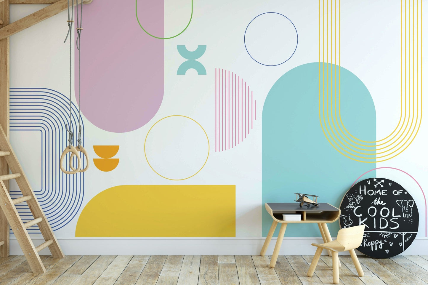 Bold Minimalist Geometric Wall Mural