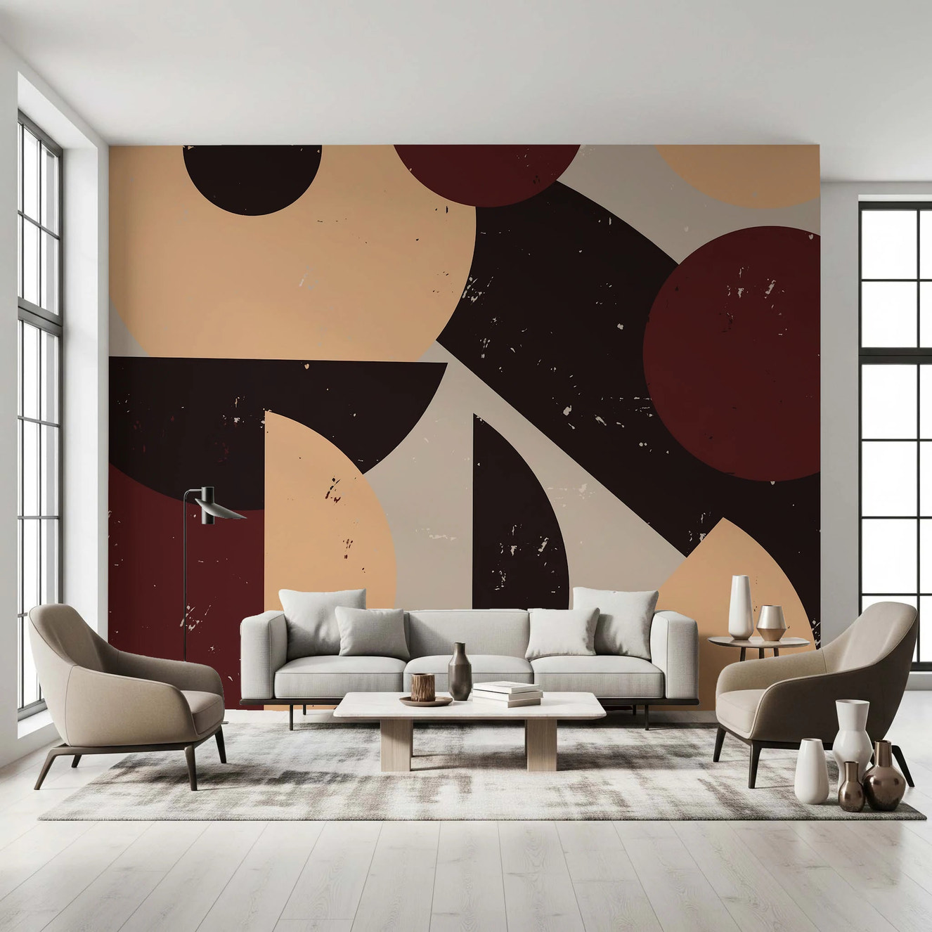 Bold Retro Earthy - toned Wall Mural