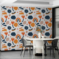 Bold and bright floral wallpaper for a stylish room, GD1812