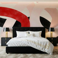 An artistic chaotic form mural for home decor.