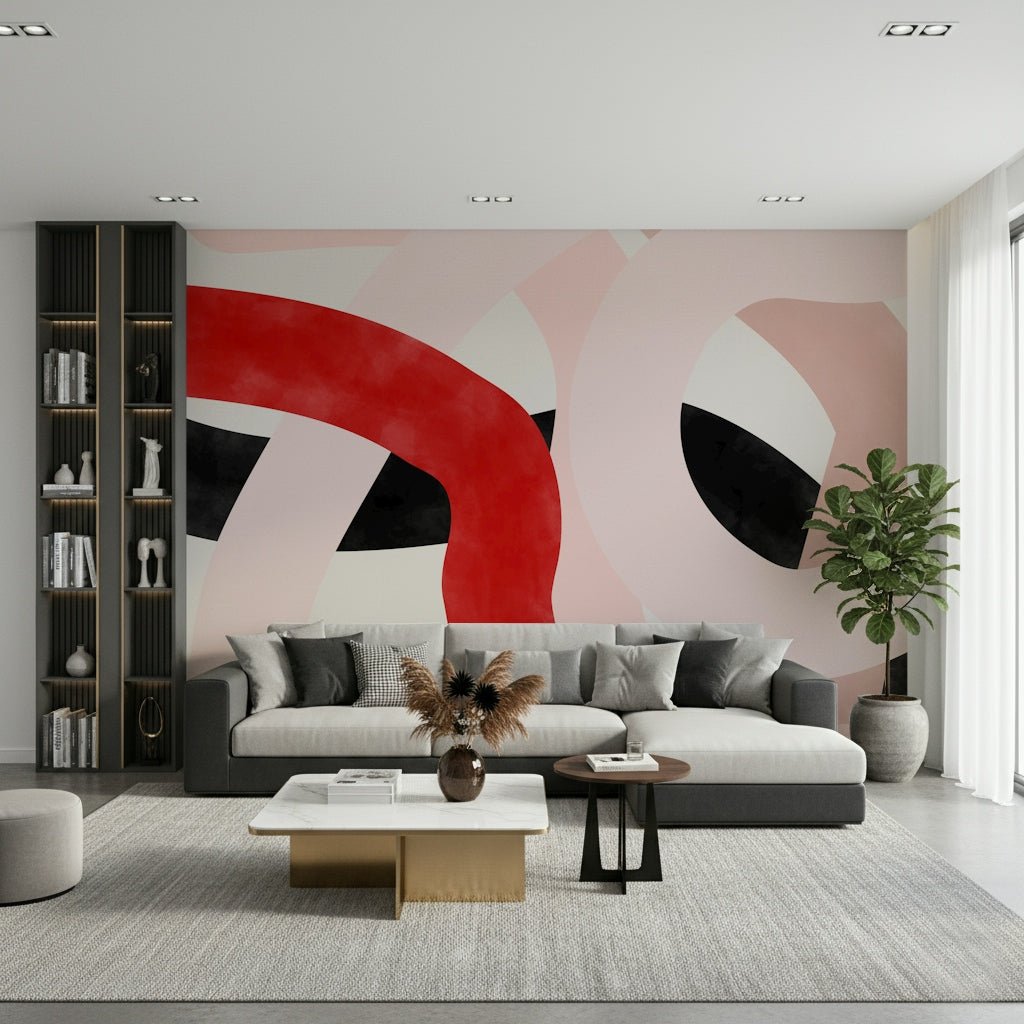 A beautiful abstract brushstroke wallpaper mural for a modern home.