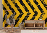 Industrial-style hazard stripe wallpaper
 B110