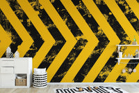Yellow Grunge Hazard Stripes Wallpaper - Giffywalls B110