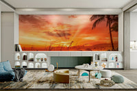 Artistic wall design featuring Florida beach sunset view., GD1486