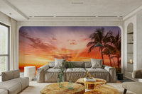 Romantic wall mural of sun setting over Bonita’s coastline., GD1486
