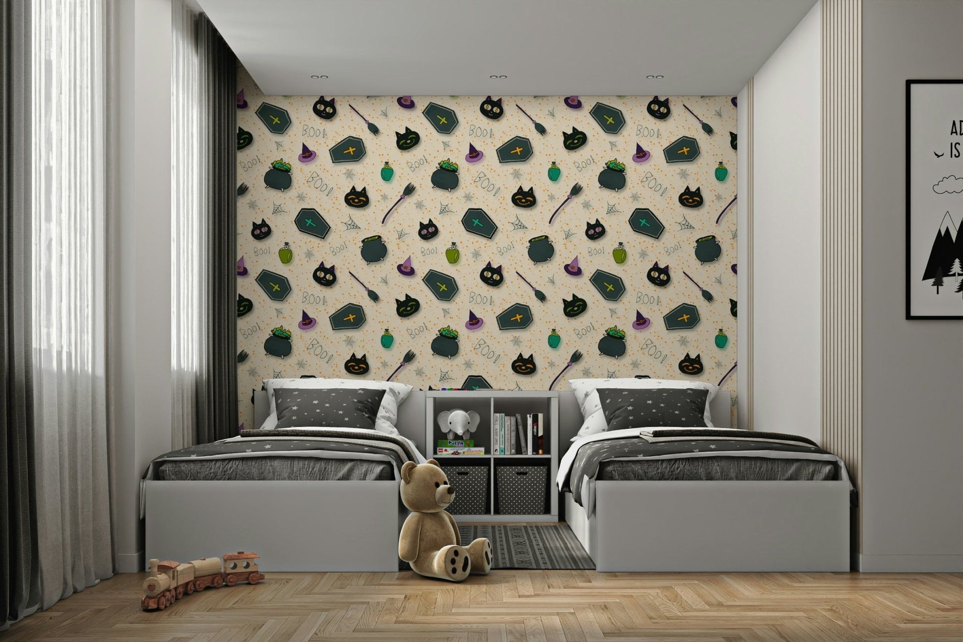 Boo! Halloween Fun Pearl haunted wallpaper for walls

