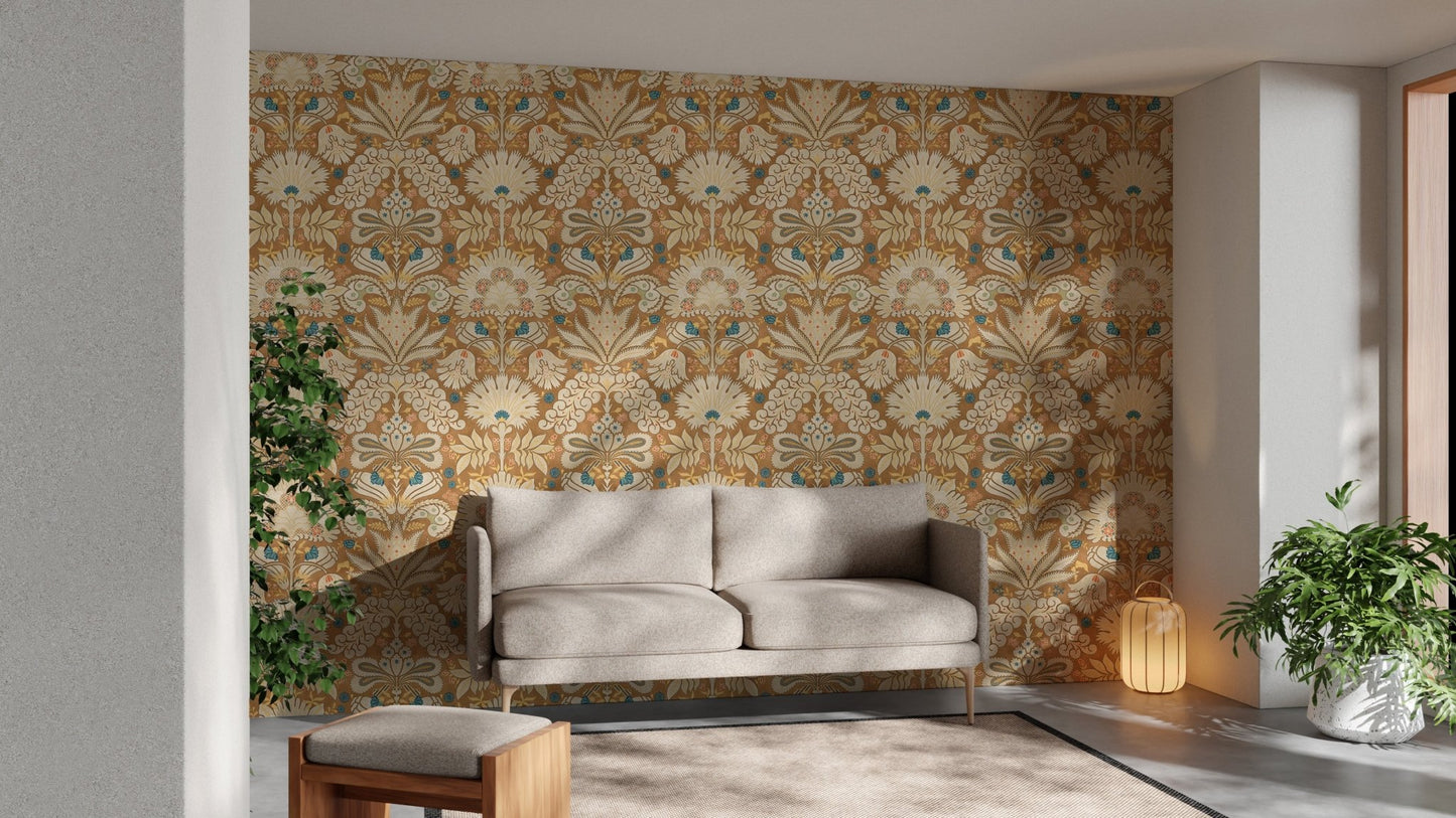Botanic Damask Cream Rust