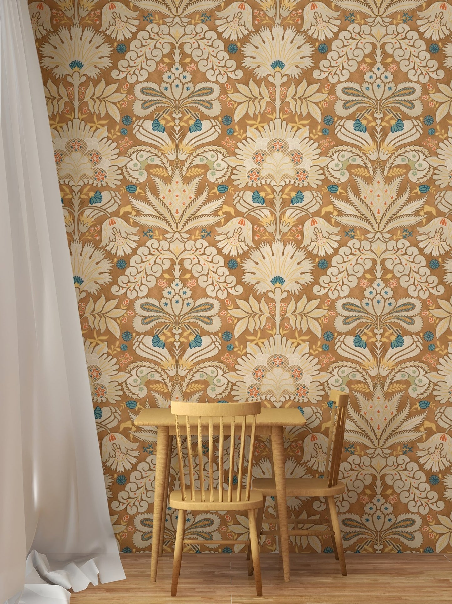 Botanic Damask Cream Rust