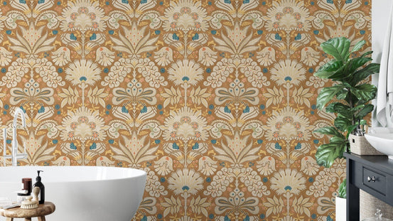 Botanic Damask Cream Rust GD224