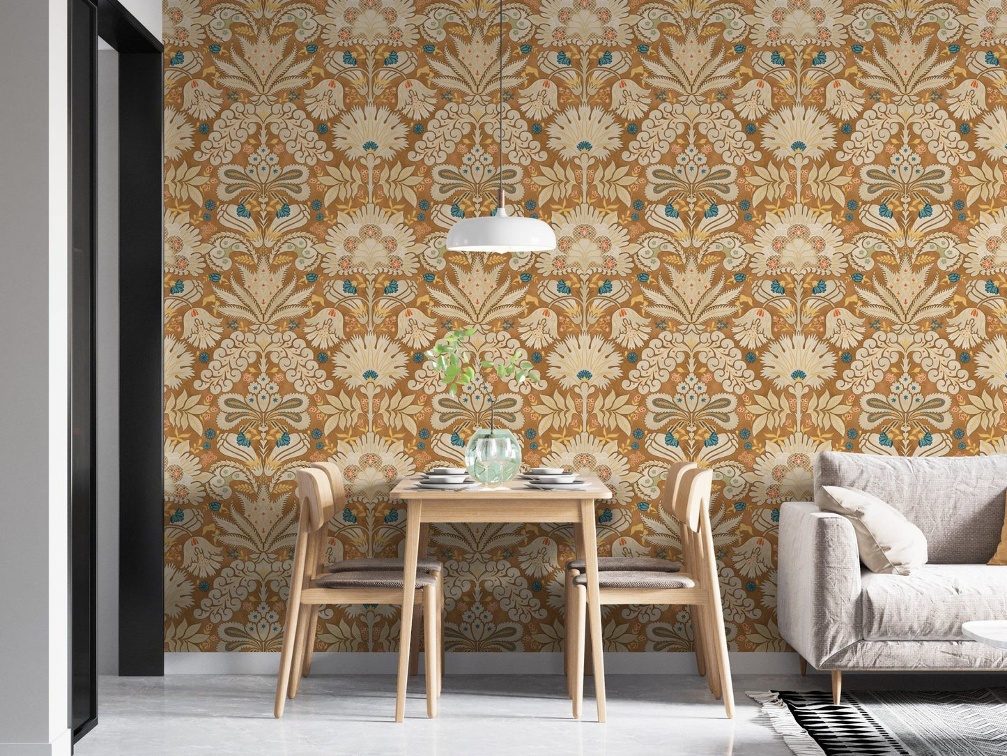 Botanic Damask Cream Rust